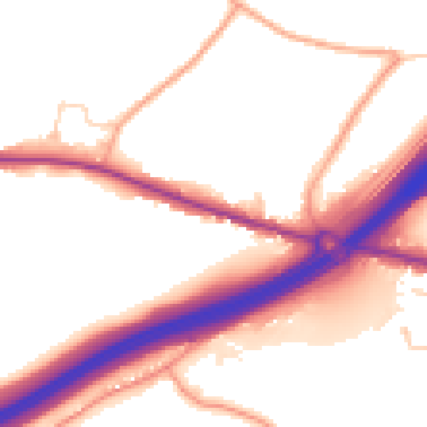 Daytime road noise heatmap for ME9 8LZ