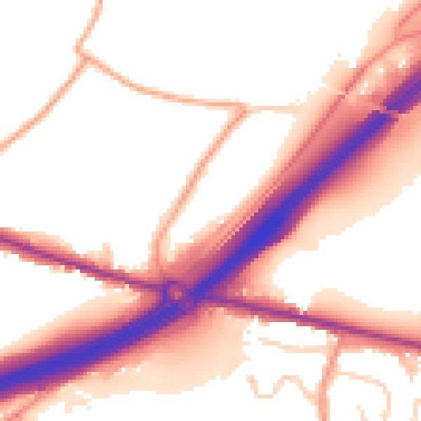 Daytime road noise heatmap for ME9 8NY