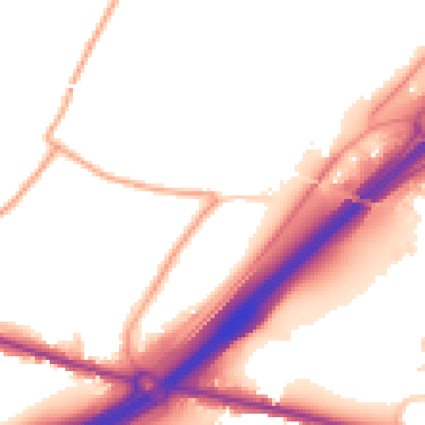 Daytime road noise heatmap for ME9 8PA