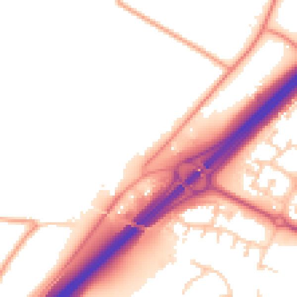 Daytime road noise heatmap for ME9 8PE