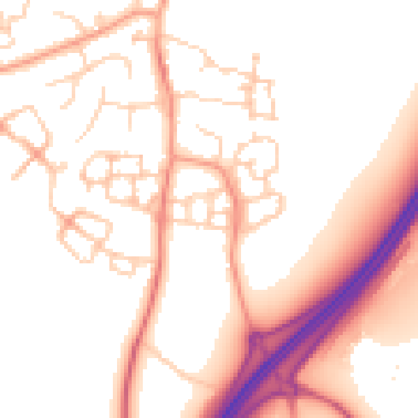 Daytime road noise heatmap for ME9 8PY