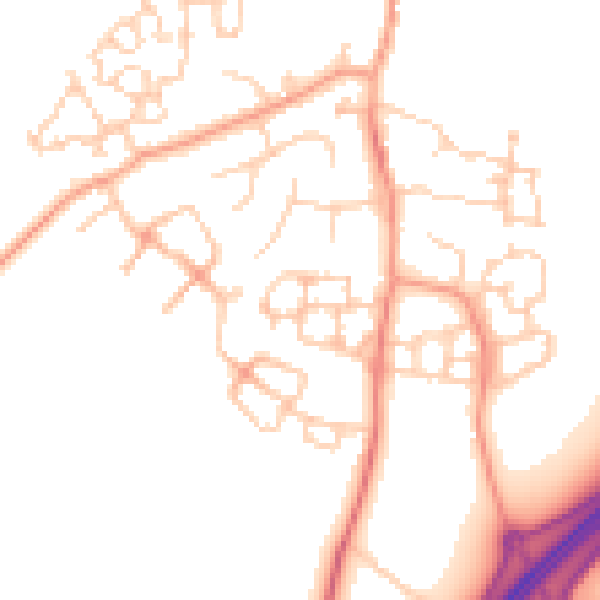 Daytime road noise heatmap for ME9 8TW