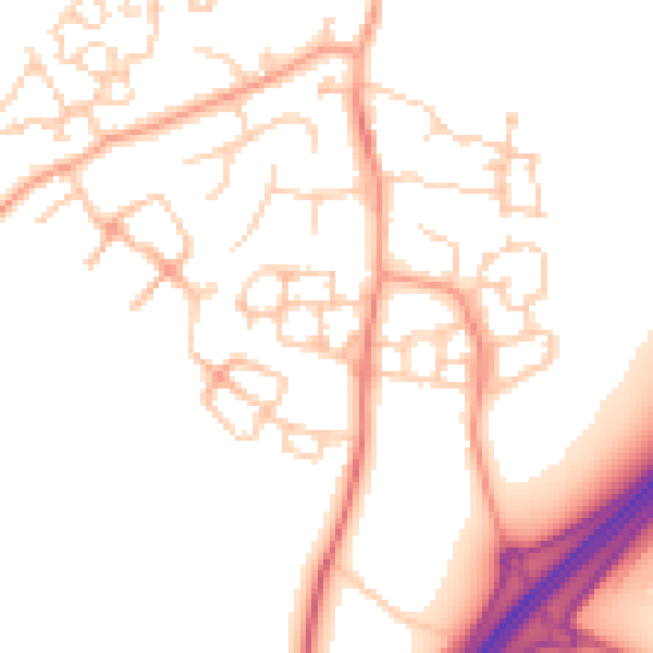 Daytime road noise heatmap for ME9 8TX