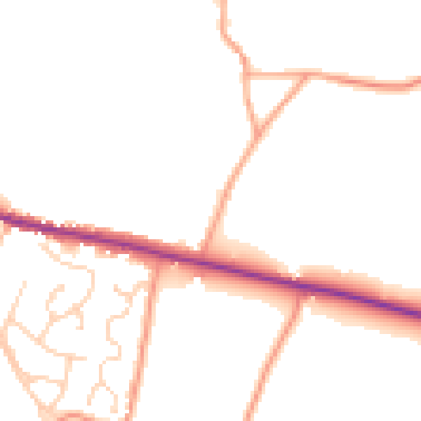 Daytime road noise heatmap for ME9 9BH