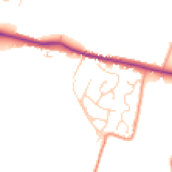 Daytime road noise heatmap for ME9 9NF