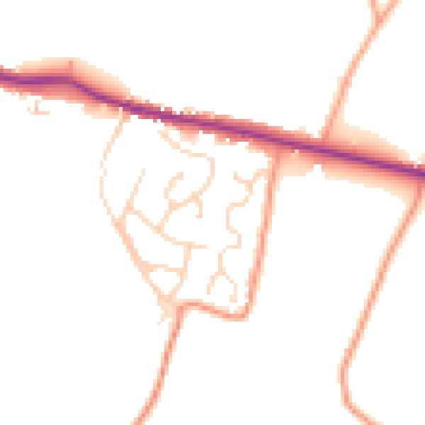 Daytime road noise heatmap for ME9 9PH