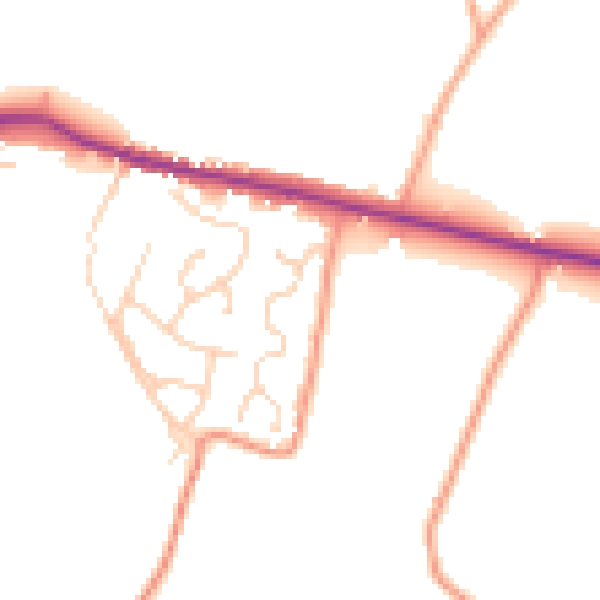 Daytime road noise heatmap for ME9 9PW