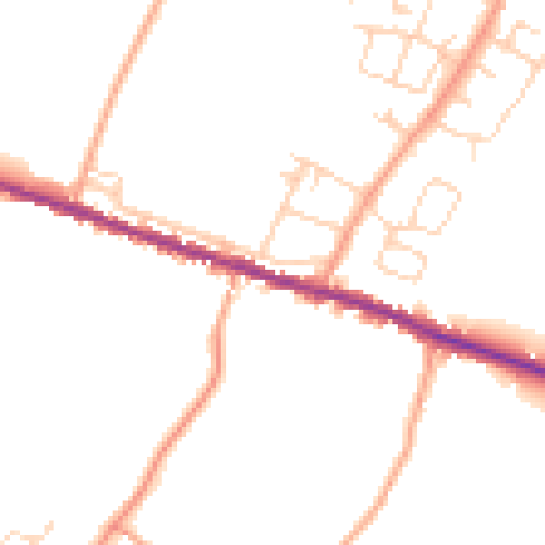 Daytime road noise heatmap for ME9 9QL