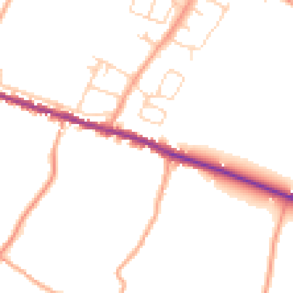 Daytime road noise heatmap for ME9 9QS