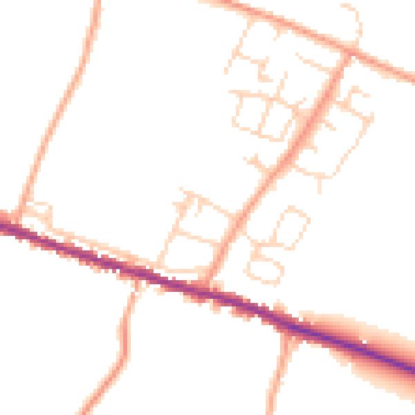 Daytime road noise heatmap for ME9 9SJ