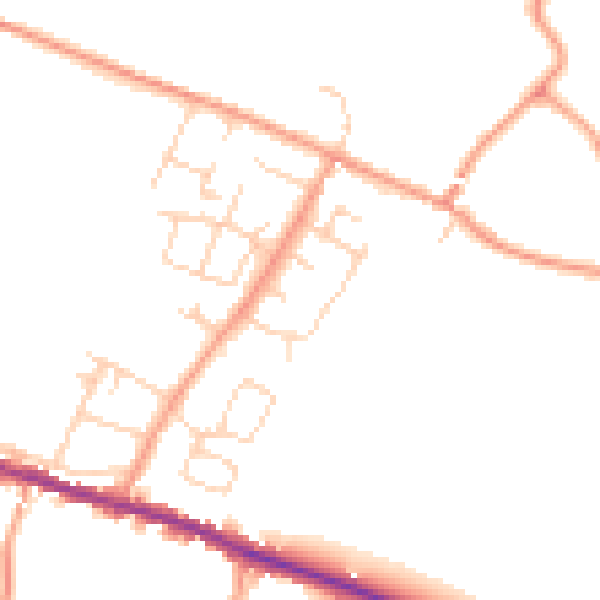 Daytime road noise heatmap for ME9 9TF