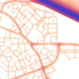 Daytime road noise heatmap for MK10 7GZ