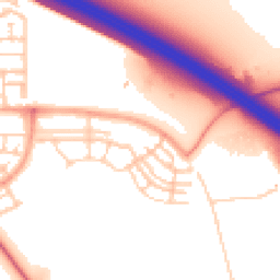 Daytime road noise heatmap for MK10 7LR
