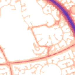 Daytime road noise heatmap for MK10 9AQ