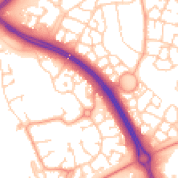 Daytime road noise heatmap for MK10 9HE