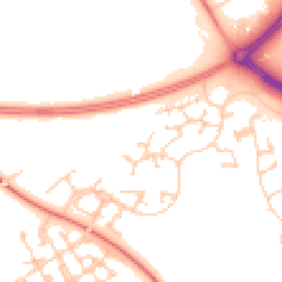 Daytime road noise heatmap for MK10 9JW