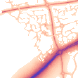 Daytime road noise heatmap for MK10 9QA