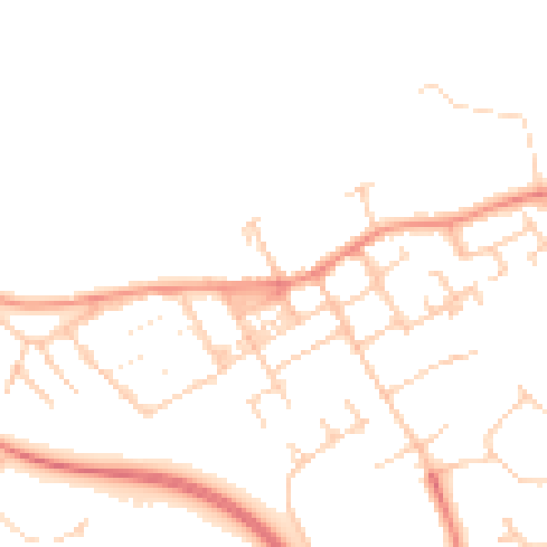 Daytime road noise heatmap for MK13 0AA