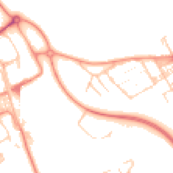 Daytime road noise heatmap for MK13 0AP