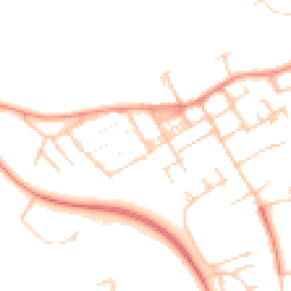 Daytime road noise heatmap for MK13 0BH
