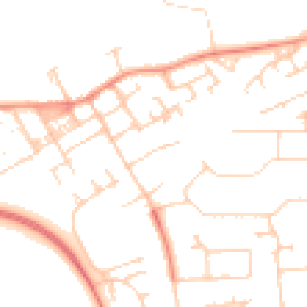 Daytime road noise heatmap for MK13 0EP