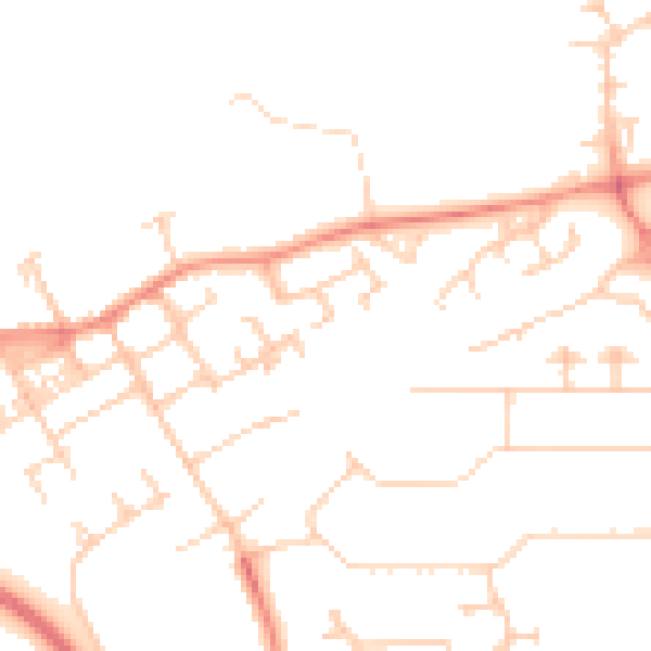 Daytime road noise heatmap for MK13 0EU