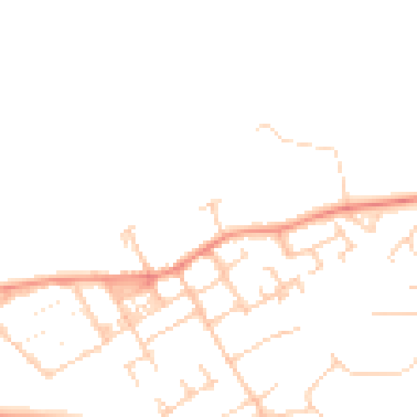 Daytime road noise heatmap for MK13 0FA