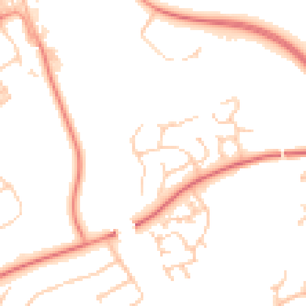 Daytime road noise heatmap for MK13 0LL