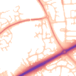 Daytime road noise heatmap for MK13 0PA