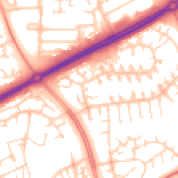Daytime road noise heatmap for MK13 7PY