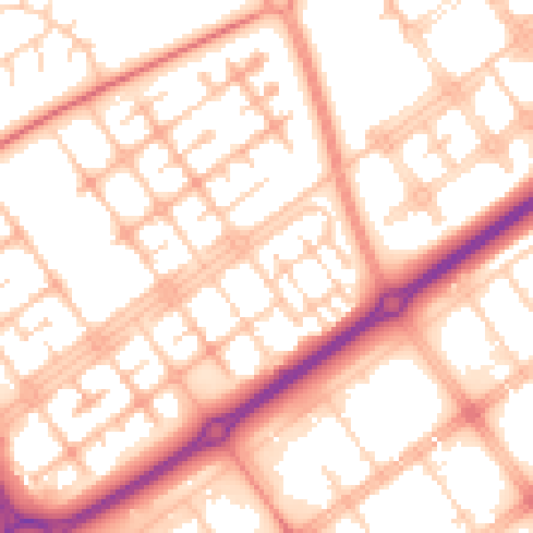 Daytime road noise heatmap for MK13 8AH