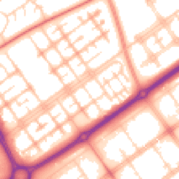 Daytime road noise heatmap for MK13 8BS