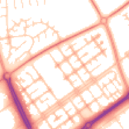 Daytime road noise heatmap for MK13 8DA