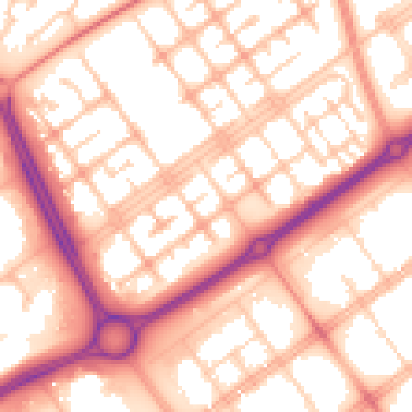 Daytime road noise heatmap for MK13 8DS