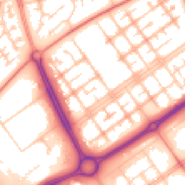 Daytime road noise heatmap for MK13 8LZ