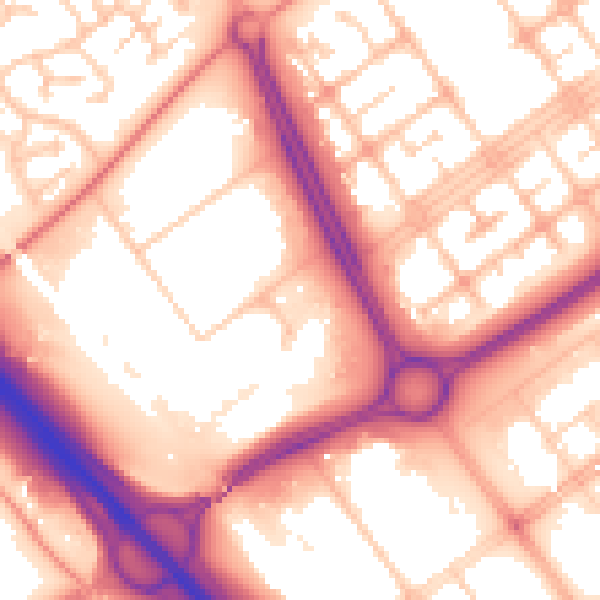 Daytime road noise heatmap for MK13 8PU