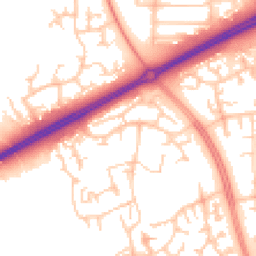 Daytime road noise heatmap for MK13 9BL