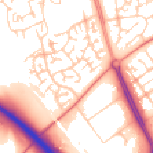 Daytime road noise heatmap for MK13 9HT