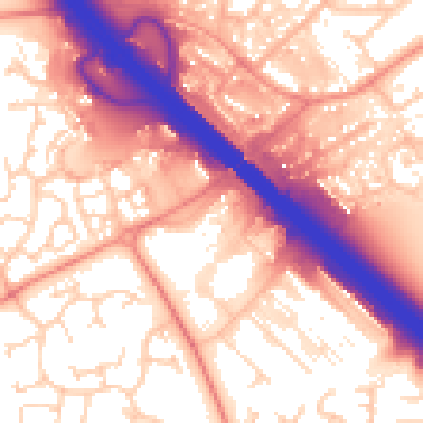 Daytime road noise heatmap for MK14 5AB