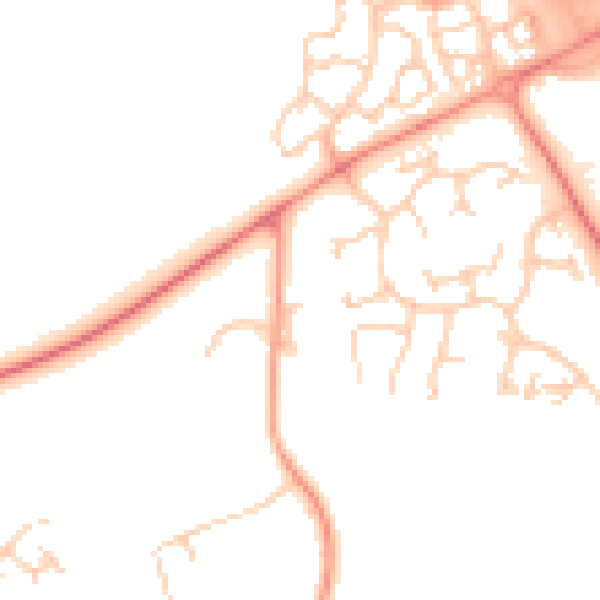 Daytime road noise heatmap for MK14 5AQ