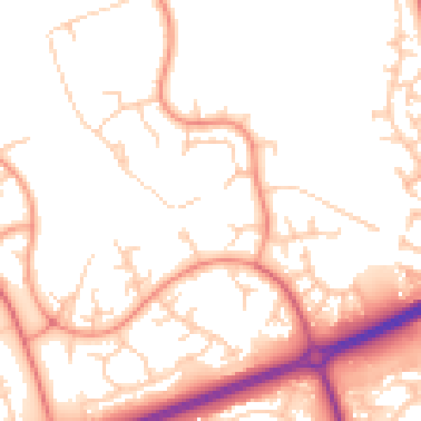 Daytime road noise heatmap for MK14 5BA