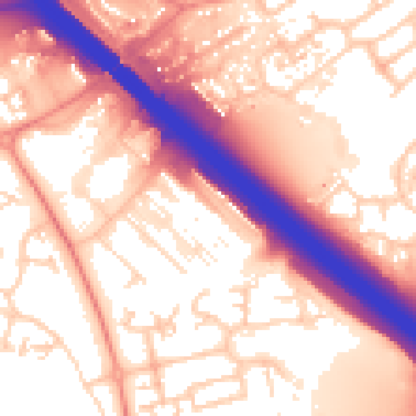 Daytime road noise heatmap for MK14 5BP