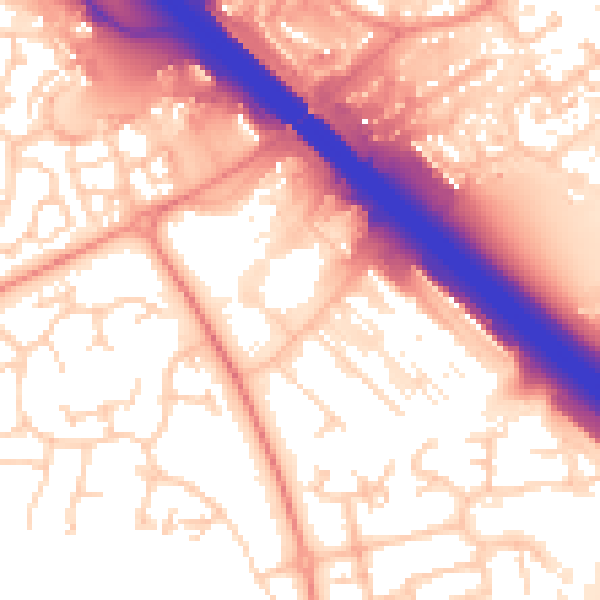 Daytime road noise heatmap for MK14 5BU