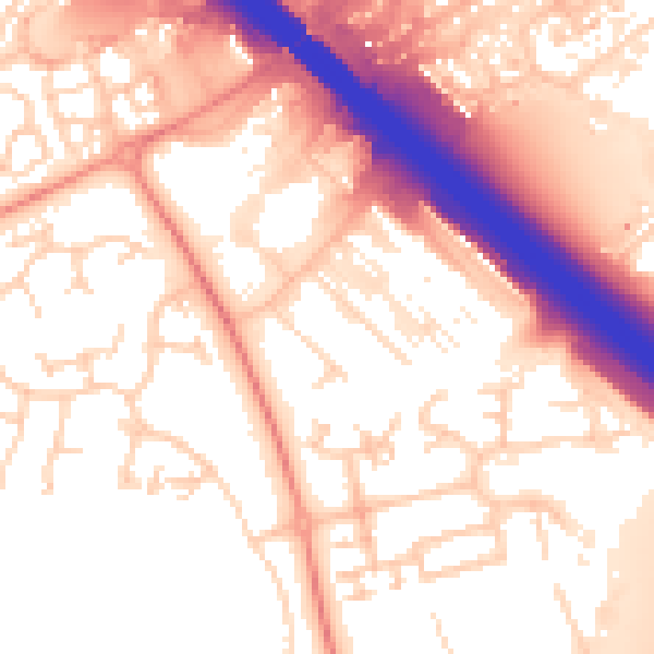 Daytime road noise heatmap for MK14 5FJ