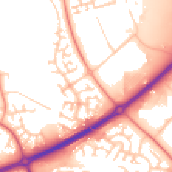 Daytime road noise heatmap for MK14 5PL