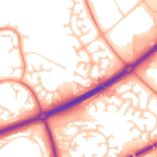 Daytime road noise heatmap for MK14 5PP