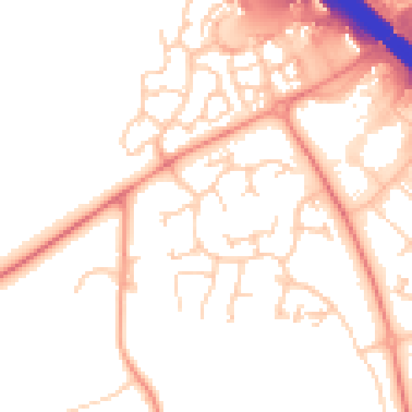 Daytime road noise heatmap for MK14 5QE
