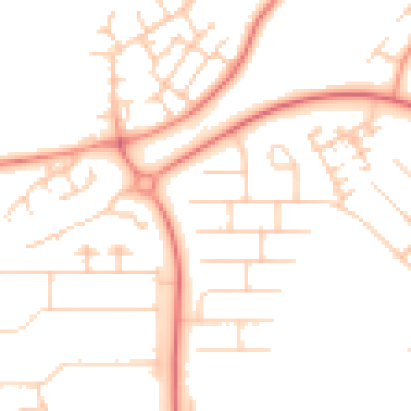 Daytime road noise heatmap for MK14 6AF