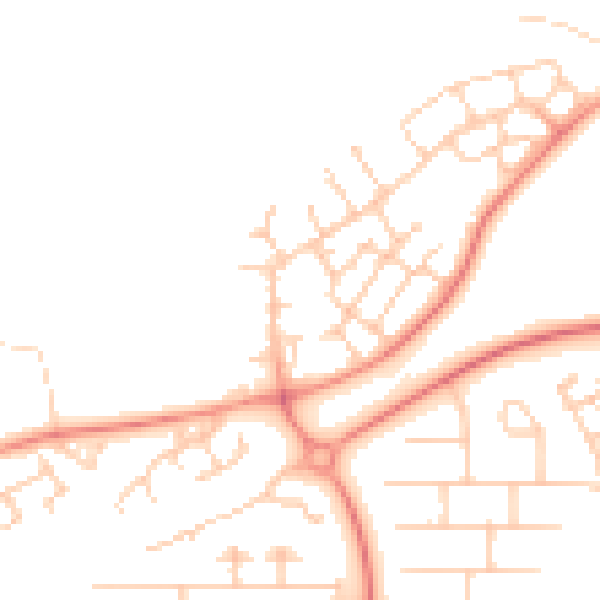 Daytime road noise heatmap for MK14 6FA