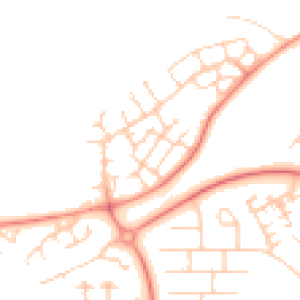 Daytime road noise heatmap for MK14 6FZ